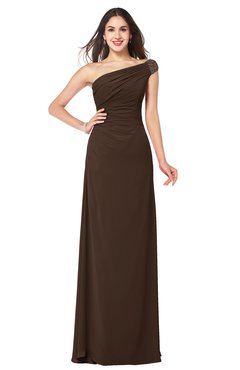 ColsBM Molly Copper Plain A-line Sleeveless Half Backless Floor Length Plus Size Bridesmaid Dresses