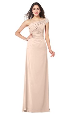 ColsBM Molly Fresh Salmon Plain A-line Sleeveless Half Backless Floor Length Plus Size Bridesmaid Dresses