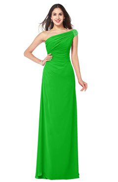 ColsBM Molly Jasmine Green Plain A-line Sleeveless Half Backless Floor Length Plus Size Bridesmaid Dresses