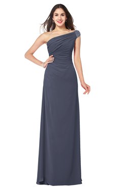 ColsBM Molly Nightshadow Blue Plain A-line Sleeveless Half Backless Floor Length Plus Size Bridesmaid Dresses