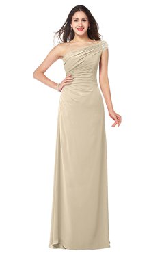 ColsBM Molly Novelle Peach Plain A-line Sleeveless Half Backless Floor Length Plus Size Bridesmaid Dresses