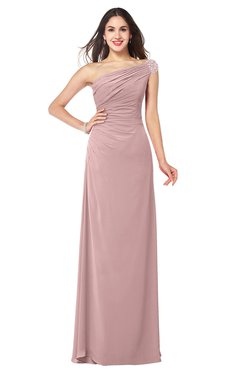 ColsBM Molly Silver Pink Plain A-line Sleeveless Half Backless Floor Length Plus Size Bridesmaid Dresses