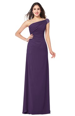 ColsBM Molly Violet Plain A-line Sleeveless Half Backless Floor Length Plus Size Bridesmaid Dresses