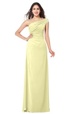 ColsBM Molly Wax Yellow Plain A-line Sleeveless Half Backless Floor Length Plus Size Bridesmaid Dresses