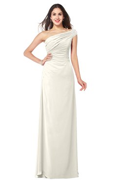 ColsBM Molly Whisper White Plain A-line Sleeveless Half Backless Floor Length Plus Size Bridesmaid Dresses