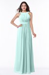 ColsBM Alicia Blue Glass Glamorous A-line Thick Straps Sleeveless Chiffon Sash Plus Size Bridesmaid Dresses