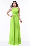 ColsBM Alicia Bright Green Glamorous A-line Thick Straps Sleeveless Chiffon Sash Plus Size Bridesmaid Dresses
