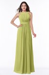 ColsBM Alicia Linden Green Glamorous A-line Thick Straps Sleeveless Chiffon Sash Plus Size Bridesmaid Dresses