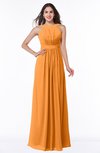 ColsBM Alicia Orange Glamorous A-line Thick Straps Sleeveless Chiffon Sash Plus Size Bridesmaid Dresses