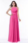 ColsBM Alicia Rose Pink Glamorous A-line Thick Straps Sleeveless Chiffon Sash Plus Size Bridesmaid Dresses