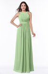 ColsBM Alicia Sage Green Glamorous A-line Thick Straps Sleeveless Chiffon Sash Plus Size Bridesmaid Dresses