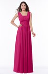 ColsBM Patricia Beetroot Purple Plain Zipper Chiffon Floor Length Ruching Plus Size Bridesmaid Dresses