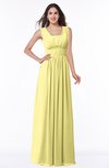 ColsBM Patricia Daffodil Plain Zipper Chiffon Floor Length Ruching Plus Size Bridesmaid Dresses