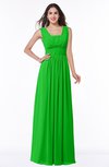 ColsBM Patricia Jasmine Green Plain Zipper Chiffon Floor Length Ruching Plus Size Bridesmaid Dresses