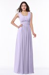 ColsBM Patricia Light Purple Plain Zipper Chiffon Floor Length Ruching Plus Size Bridesmaid Dresses