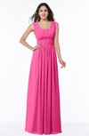 ColsBM Patricia Rose Pink Plain Zipper Chiffon Floor Length Ruching Plus Size Bridesmaid Dresses