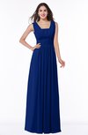 ColsBM Patricia Sodalite Blue Plain Zipper Chiffon Floor Length Ruching Plus Size Bridesmaid Dresses