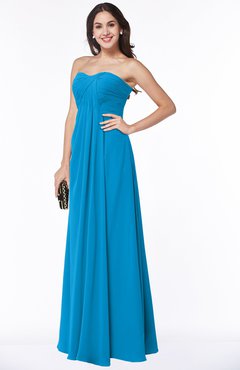 ColsBM Natasha Cornflower Blue Simple A-line Sleeveless Zip up Chiffon Pleated Plus Size Bridesmaid Dresses