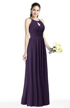 ColsBM Cherish Blackberry Cordial Traditional A-line Jewel Sleeveless Zipper Sash Bridesmaid Dresses