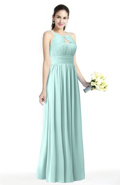 ColsBM Cherish Blue Glass Traditional A-line Jewel Sleeveless Zipper Sash Bridesmaid Dresses