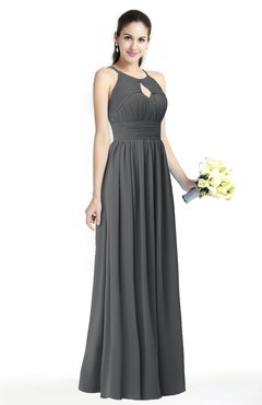 ColsBM Cherish Grey Traditional A-line Jewel Sleeveless Zipper Sash Bridesmaid Dresses