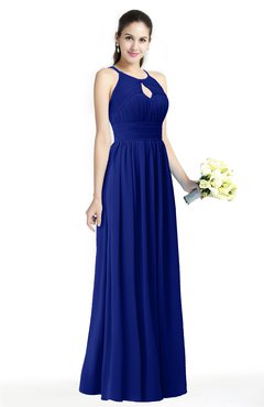 ColsBM Cherish Nautical Blue Traditional A-line Jewel Sleeveless Zipper Sash Bridesmaid Dresses