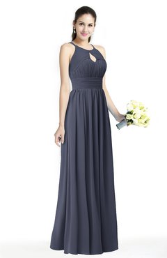 ColsBM Cherish Nightshadow Blue Traditional A-line Jewel Sleeveless Zipper Sash Bridesmaid Dresses