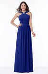 ColsBM Marie Electric Blue Plain A-line Jewel Sleeveless Chiffon Bridesmaid Dresses