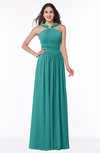 ColsBM Marie Emerald Green Plain A-line Jewel Sleeveless Chiffon Bridesmaid Dresses