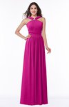 ColsBM Marie Hot Pink Plain A-line Jewel Sleeveless Chiffon Bridesmaid Dresses