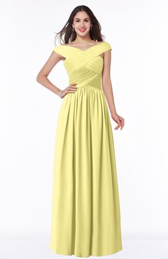 ColsBM Wendy Daffodil Classic A-line Off-the-Shoulder Sleeveless Zip up Floor Length Plus Size Bridesmaid Dresses