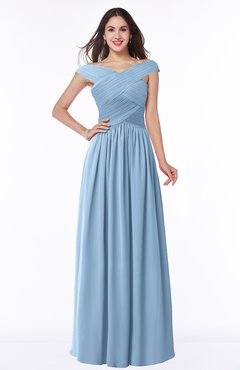 ColsBM Wendy Dusty Blue Classic A-line Off-the-Shoulder Sleeveless Zip up Floor Length Plus Size Bridesmaid Dresses