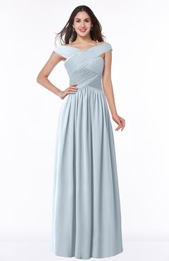 ColsBM Wendy Illusion Blue Classic A-line Off-the-Shoulder Sleeveless Zip up Floor Length Plus Size Bridesmaid Dresses