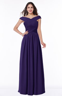 ColsBM Wendy Royal Purple Classic A-line Off-the-Shoulder Sleeveless Zip up Floor Length Plus Size Bridesmaid Dresses