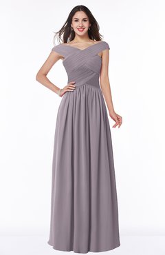 ColsBM Wendy Sea Fog Classic A-line Off-the-Shoulder Sleeveless Zip up Floor Length Plus Size Bridesmaid Dresses