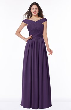 ColsBM Wendy Violet Classic A-line Off-the-Shoulder Sleeveless Zip up Floor Length Plus Size Bridesmaid Dresses