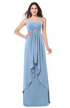 ColsBM Nathalie Dusty Blue Sexy A-line Sweetheart Sleeveless Floor Length Rhinestone Plus Size Bridesmaid Dresses