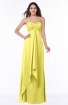 ColsBM Azalea Yellow Iris Sexy A-line Spaghetti Zipper Pleated Plus Size Bridesmaid Dresses