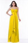 ColsBM Azalea Yellow Sexy A-line Spaghetti Zipper Pleated Plus Size Bridesmaid Dresses