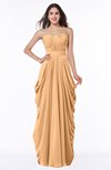 ColsBM Wren Apricot Informal Sleeveless Half Backless Chiffon Floor Length Plus Size Bridesmaid Dresses