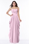 ColsBM Wren Baby Pink Informal Sleeveless Half Backless Chiffon Floor Length Plus Size Bridesmaid Dresses