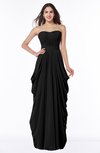 ColsBM Wren Black Informal Sleeveless Half Backless Chiffon Floor Length Plus Size Bridesmaid Dresses