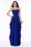 ColsBM Wren Electric Blue Informal Sleeveless Half Backless Chiffon Floor Length Plus Size Bridesmaid Dresses