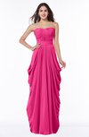 ColsBM Wren Fandango Pink Informal Sleeveless Half Backless Chiffon Floor Length Plus Size Bridesmaid Dresses