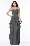 ColsBM Wren Grey Informal Sleeveless Half Backless Chiffon Floor Length Plus Size Bridesmaid Dresses