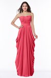 ColsBM Wren Guava Informal Sleeveless Half Backless Chiffon Floor Length Plus Size Bridesmaid Dresses