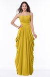 ColsBM Wren Lemon Curry Informal Sleeveless Half Backless Chiffon Floor Length Plus Size Bridesmaid Dresses
