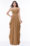 ColsBM Wren Light Brown Informal Sleeveless Half Backless Chiffon Floor Length Plus Size Bridesmaid Dresses