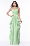 ColsBM Wren Light Green Informal Sleeveless Half Backless Chiffon Floor Length Plus Size Bridesmaid Dresses
