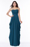 ColsBM Wren Moroccan Blue Informal Sleeveless Half Backless Chiffon Floor Length Plus Size Bridesmaid Dresses